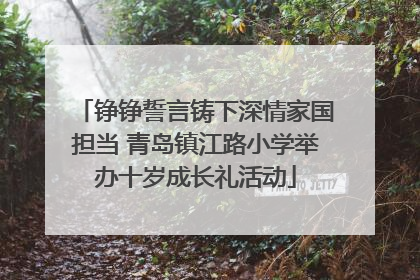 铮铮誓言铸下深情家国担当 青岛镇江路小学举办十岁成长礼活动